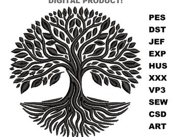 Tree of Life Machine Embroidery Design: 10 Sizes (Instant Download)
