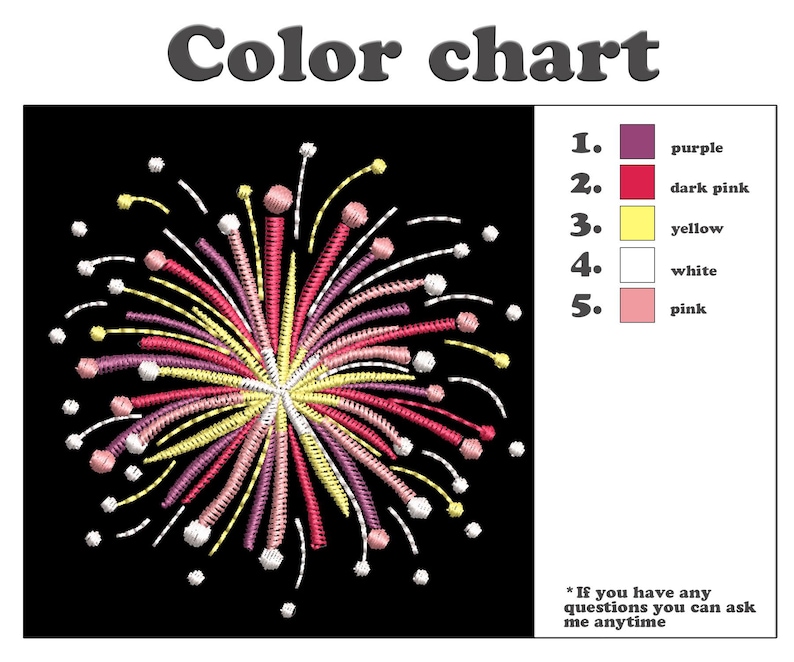 Fireworks Machine Embroidery Design, Firework Embroidery Designs ...