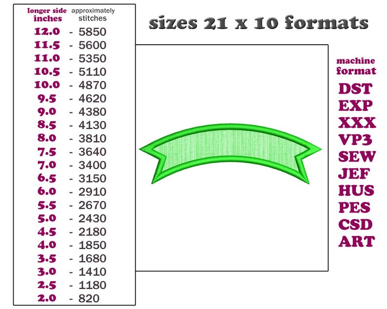Shape Applique Embroidery Designs: Frames, Oval, Arc (21 Sizes ...