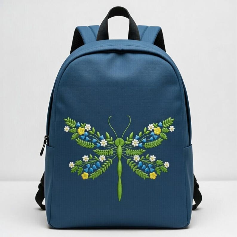 Floral Dragonfly Machine Embroidery Design / Wildflower Silhouette ...