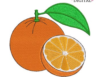 Orange Slice Embroidery Design: Fresh Fruit Machine File (10 Sizes)