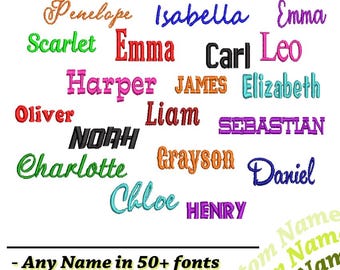 Custom Name Embroidery Design: Personalized Text Digitizing (Instant Download) • Choose Font & Size