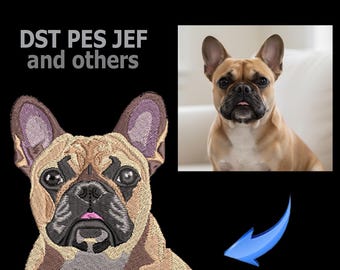 Custom Pet Portrait Embroidery File: Personalized Machine Design (Digital Download)