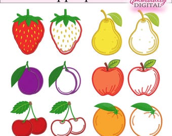 Fruit Applique Machine Embroidery Designs: Set of 6 (Digital Download, 10 Sizes)