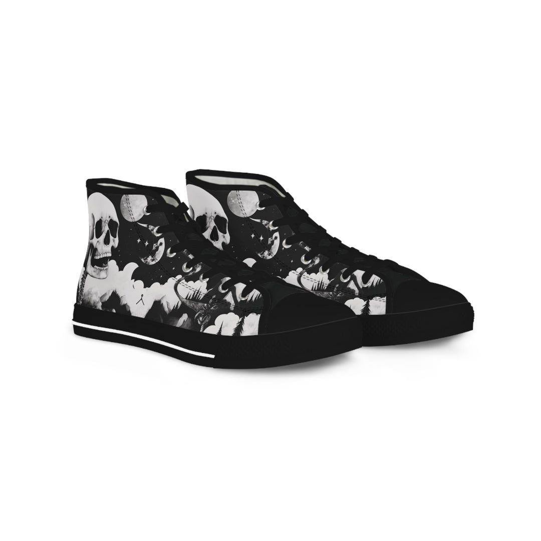 Skull Gothic Witch Men's High Top Shoes