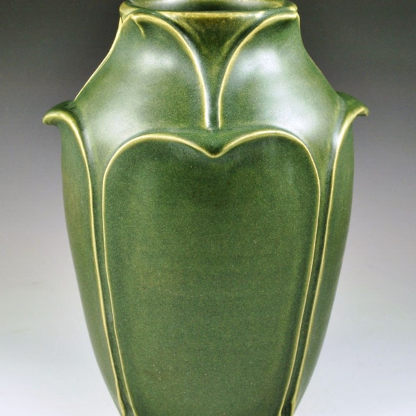 Grueby Style Leaf Vase