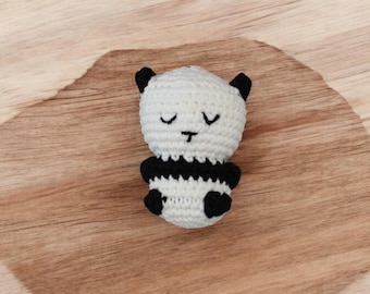 Crochet Panda Keychain: Handmade 100% Cotton Amigurumi Bag Charm