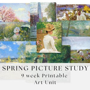 Spring Picture Study PDF | Impressionist Printable Art | Charlotte Mason Morning Basket | Homeschool Art Study