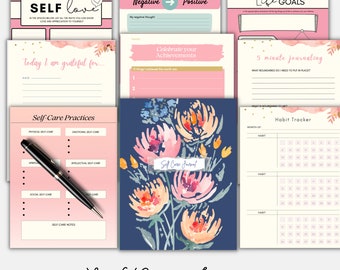 Self Care Journal | Creative Exercises | Self Love | Printable Workbook for Women | 5 min journaling