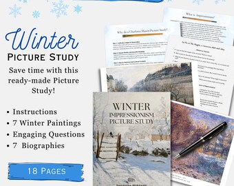 Winter Picture Study Collection Impressionism | Charlotte Mason Morning Basket | Homeschool Art Study PDF Guide