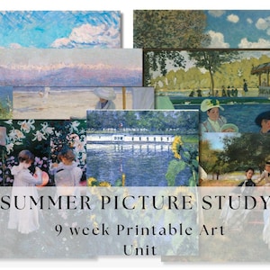 Summer Picture Study PDF | Impressionist Printable Art | Charlotte Mason Morning Basket | Homeschool Art Study