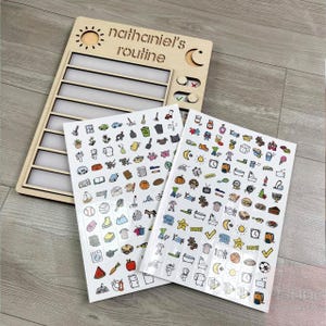 Personalized Daily Routine Board, Wooden Toddler Routine Chart, Chore Chart, Daily Checklist, Daily Routine Chart For Kids, Gift For Kids