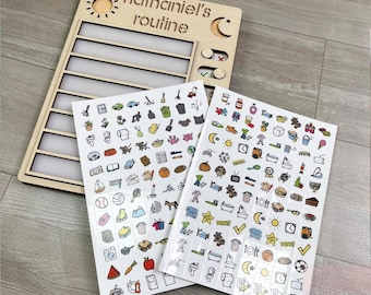 Tabla de rutina diaria personalizada, tabla de madera para niños pequeños, tabla de tareas, lista de verificación diaria, tabla de rutina diaria para niños, regalo para niños