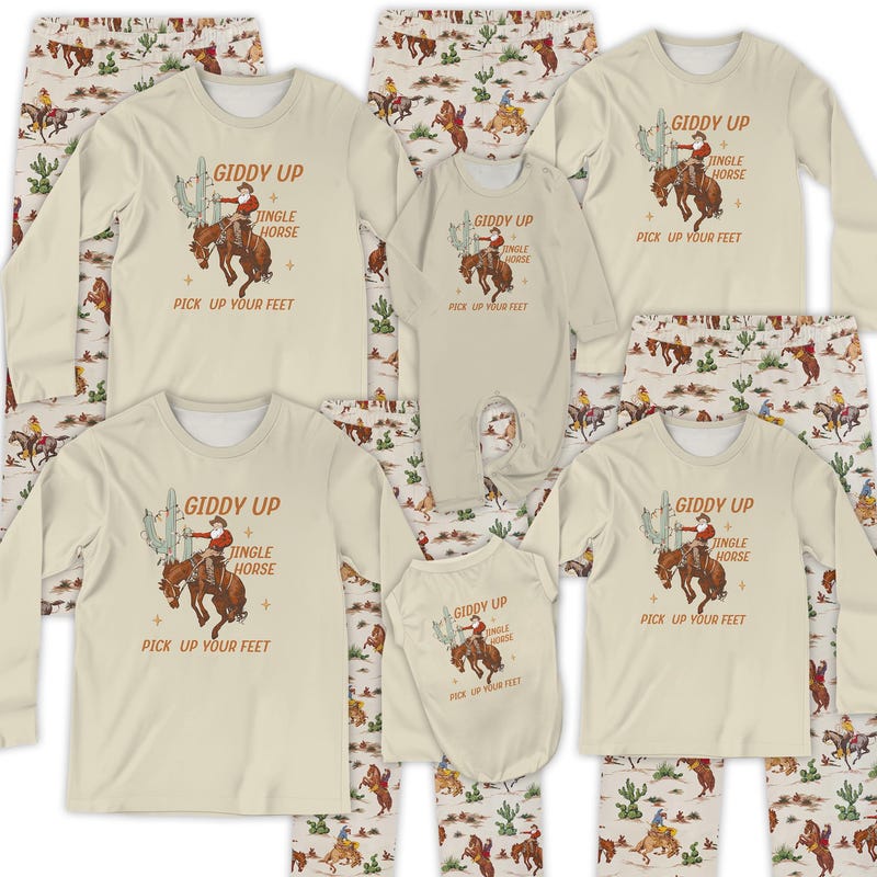 Cactus Picture Rodeo Christmas Rodeo Pajamas - Etsy UK