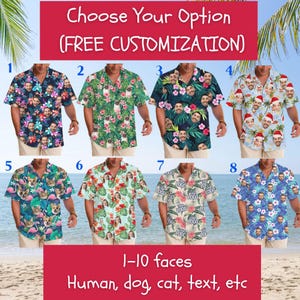 Custom Colorful Hawaiian Shirt With Faces 24+ Patterns, Dog Cat Photos On Hawaiian Shirt, Matching Hawaiian Shirt With Dog, Tropical Shirts