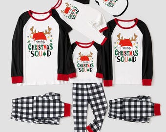 Personalized Christmas Squad Pajamas: Buffalo Plaid Matching Family Set