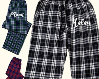 Calças de pijama de flanela, calças de flanela para festas, calças de pijama de flanela masculinas e femininas, calças de pijama de flanela plus size, pijamas de algodão para a família