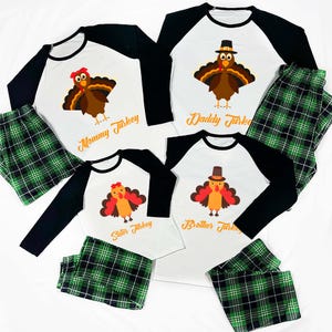 Matching Thanksgiving Pajamas, Personalized Pajamas For Thanksgiving, Family Turkey Thanksgiving Pajamas 2024, Plus Size Thanksgiving PJs