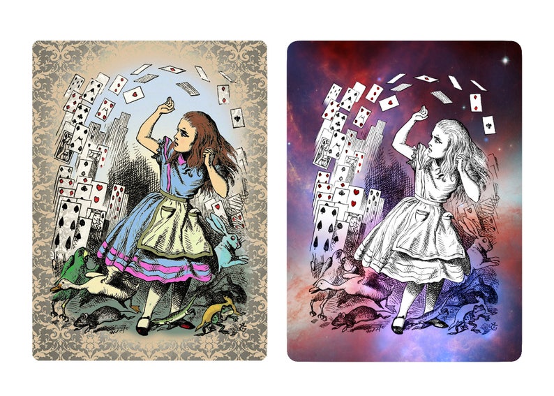Cartes à jouer Alice au pays des merveilles, jeu de cartes complet de 54 de la taille dun poker