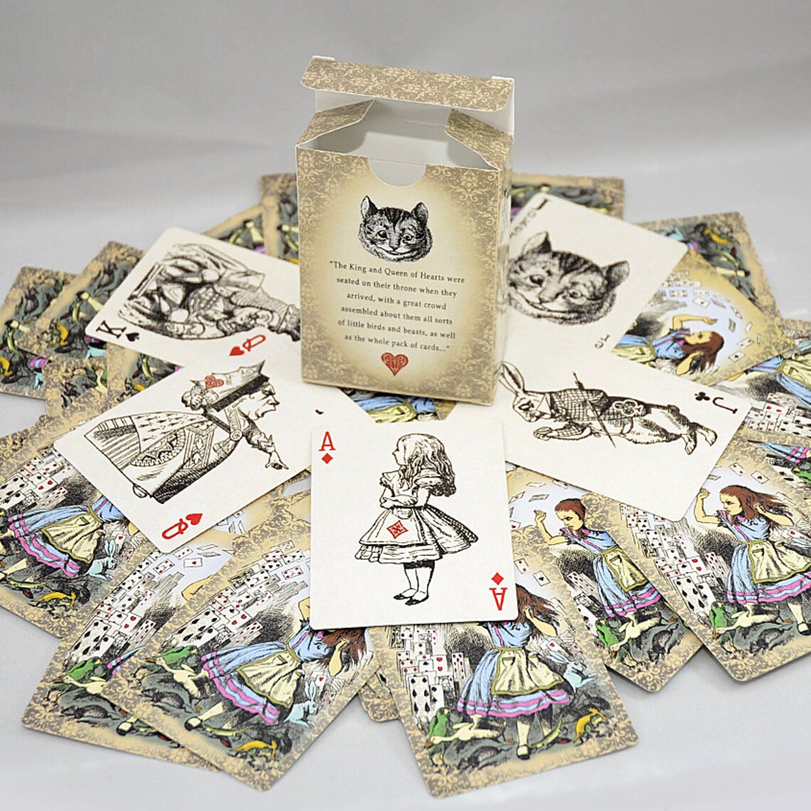 Rodaruus Alice In Wonderland Playing Cards - 54 Poker-Size Deck With Characters, 300gsm Cardstock
