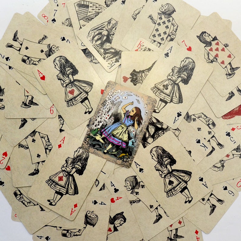 Alice In Wonderland Themed Playing Cards Full Deck Etsy