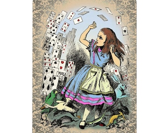 Alice in wonderland themed playing cards, full deck