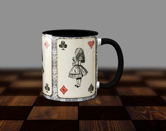 Alice in Wonderland themed coffee mug. Alice's Adventures in Wonderland by Lewis Carroll Mug.