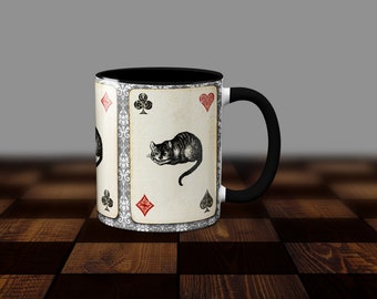 Cheshire Cat  themed coffee mug. Alice's Adventures in Wonderland by Lewis Carroll Mug.