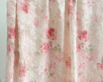 Tela jacquard rosa con efecto lavado de tinta, tela con textura floral para vestidos de verano para mujer, camisas, ropa infantil y costura DIY.