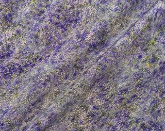 12 Momme Maulbeerseide Crepe de Chine Stoff - Lila Blumendruck