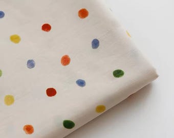 Baumwollstoff mit Pünktchendruck – zum Nähen von Kleidern und Hemden