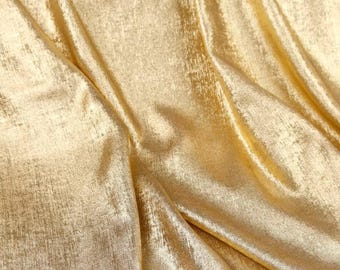 Tela de satén metálico dorado, tela de poliéster con buena caída y resistente a las arrugas para vestidos de noche, vestidos, disfraces y fotografía.