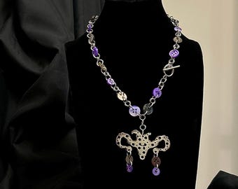 Handmade Button Necklace – Unique Vintage Style Jewelry