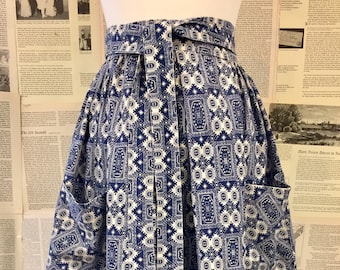 Vintage 1970s Peasant Wrap Skirt In Cotton Print