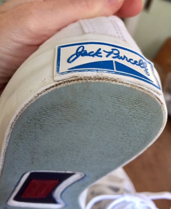 Converse Jack Purcell Classic Tennis Shoes in White Canvas Vintage Jcrew 1990s