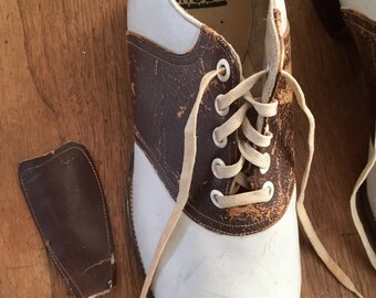 Vintage Cheerleading Saddle Oxfords 1950s Two Tone Brown and White