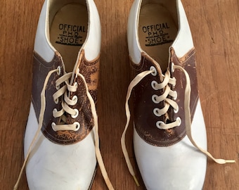 Vintage Cheerleading Saddle Oxfords 1950s Two Tone Brown and White