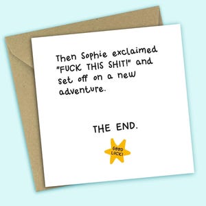 Funny New Job Card – Good Luck Leaving Gift, Colleague Congratulations image 1