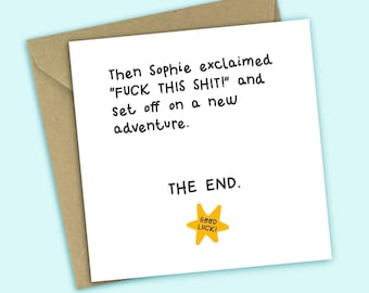 Funny New Job Card – Good Luck Leaving Gift, Colleague Congratulations