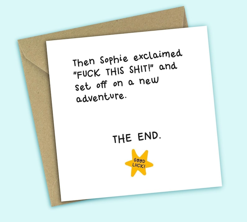 Funny New Job Card – Good Luck Leaving Gift, Colleague Congratulations image 1