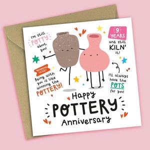 Funny 9th Anniversary Card - Pottery Anniversary