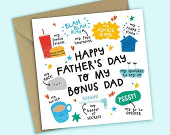 Funny Stepdad Father's Day Card: Bonus Dad Gift