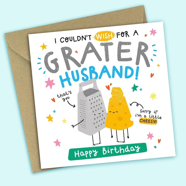 Funny Birthday Card Husband - Cheese Grater