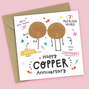 Funny 7th Anniversary Card - Copper Anniversary Bild 1