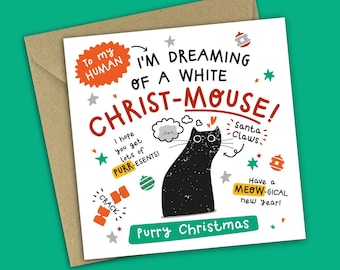 Funny Black Cat Christmas Card – From the Cat