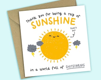Funny Thank You Card: Ray of Sunshine Appreciation