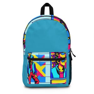 Vibrant Retro 80s Urban Backpack, Stylish School Bag, Trendy Bookbag, Travel Companion, Gift for Students, Back to School