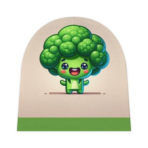 Cute Broccoli Baby Beanie, New Infant Hat, Organic Cotton Beanie, Funny Vegetable Headwear, Ideal Baby Shower Gift