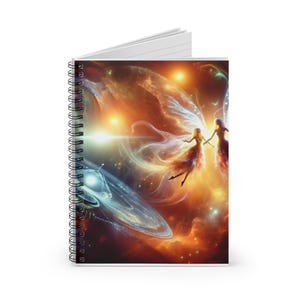Cosmic Dreams UFO Spiral Notebook - Magical Theme, Fairy Design, Journal, Gift for Writers, School Supplies, Art Lovers