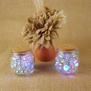 Enchanted Fairy Light Jar: Boho Night Light Glass Jar Set with LED Lights for Cozy Home Decor or Gifts